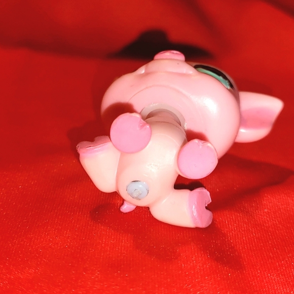 Pink Pig Toy Figure, Magnetic : Lps Littlest Pet Shop #296 - Picture 3 of 4
